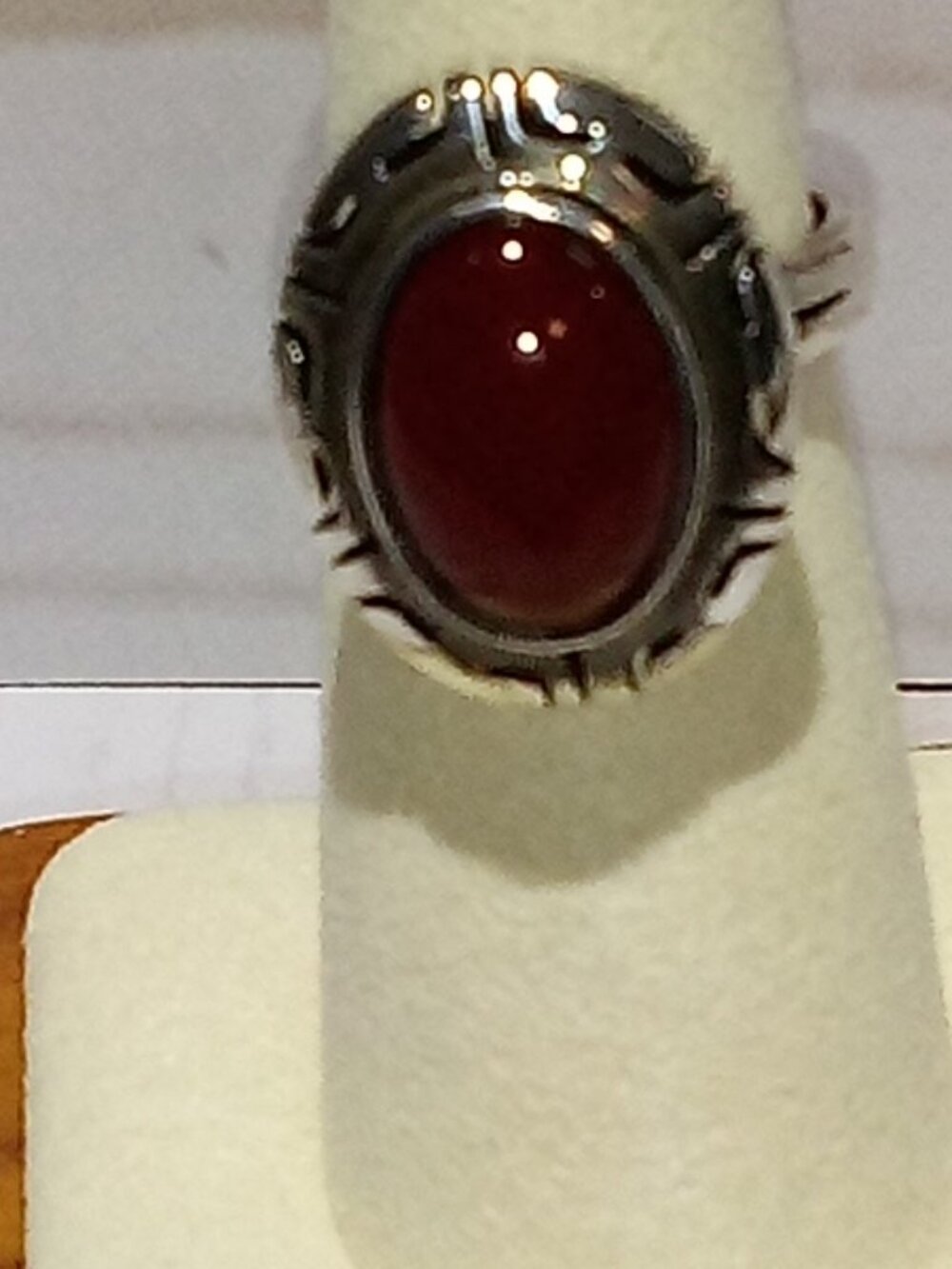 925 Sterling Carmalian Ring Size 7.5 Mexico